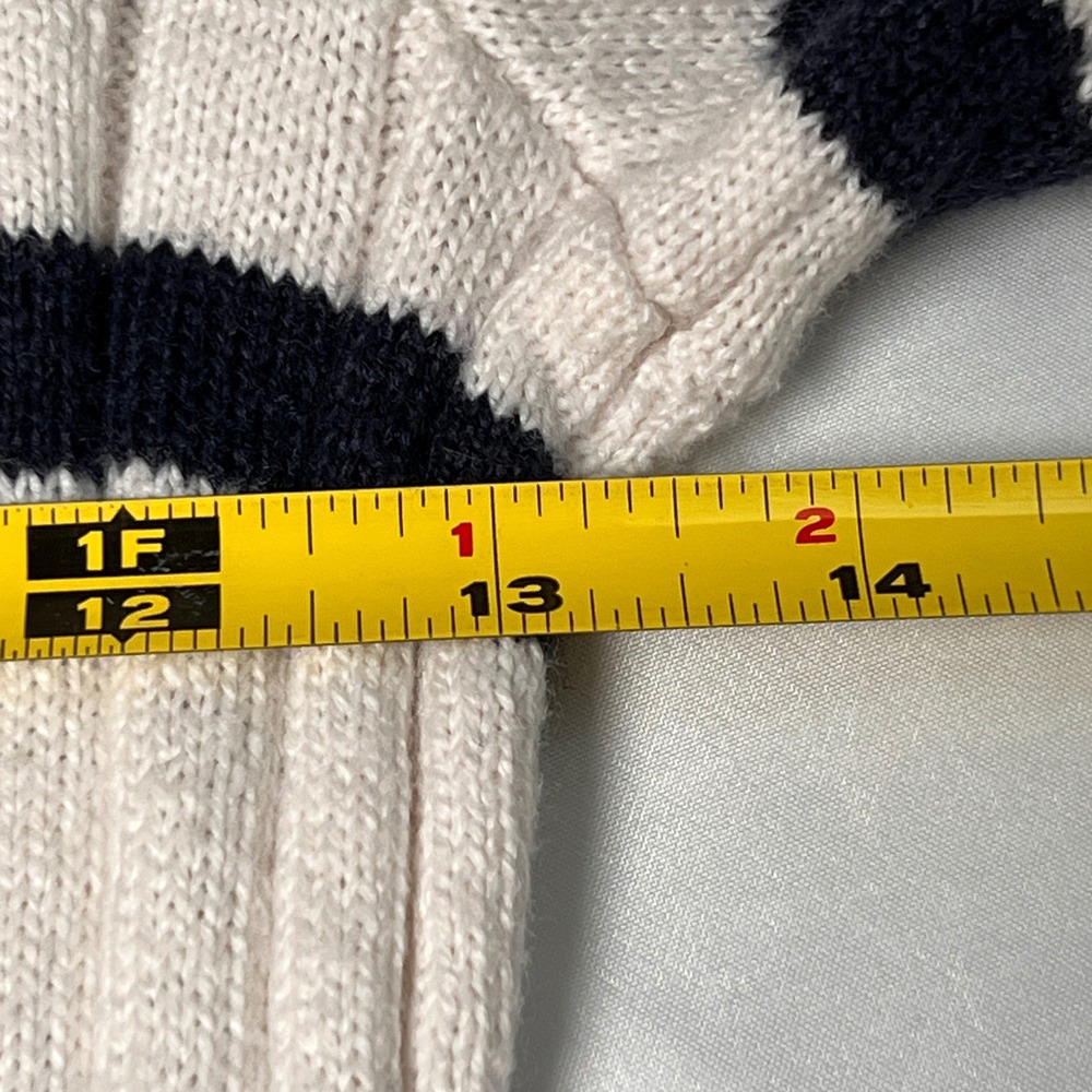 Abercrombie Kids Girls Striped Sweater Size 11/12 White Navy Blue Ribbed Knit - Picture 4 of 6